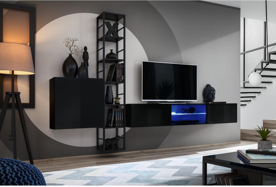 Switch Met VI Regal LED 270x40x176 Crni Visoki Sjaj Emmezeta Webshop