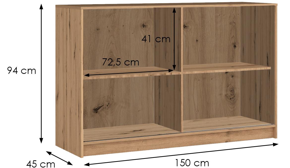 Royal Komoda 2 Vrata 150x45x94 Cm Natur Wotan Hrast Emmezeta Webshop