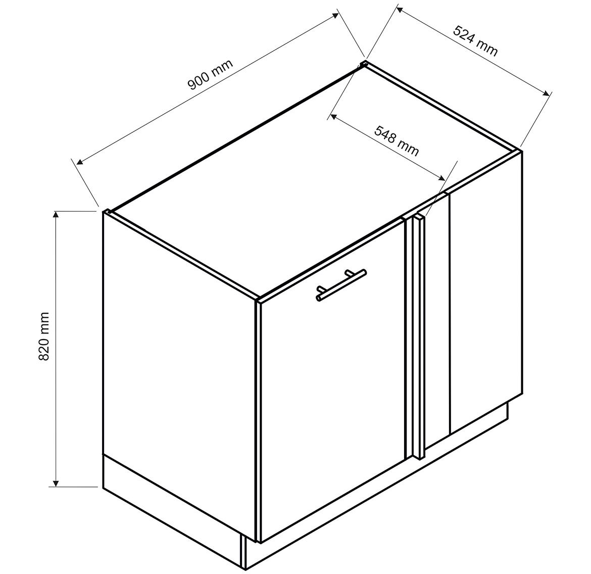 Max Dnp Pl Kutni Kuhinjski Element 1 Vrata 90x56x82 Cm Bijeli