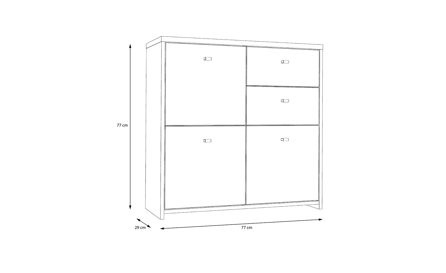 Best Komoda 3 Vrata 2 Ladice 77x30x77 Cm Bijela Artisan Hrast