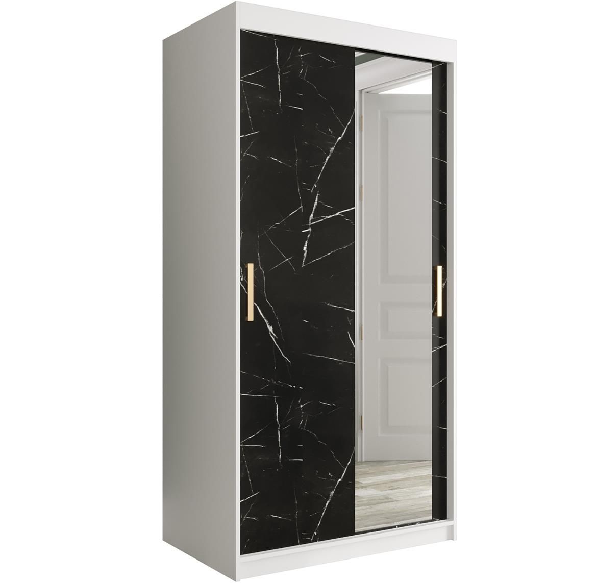 Marble Ormar Vrata Ogledalo X X Belo Crni Emmezeta Webshop