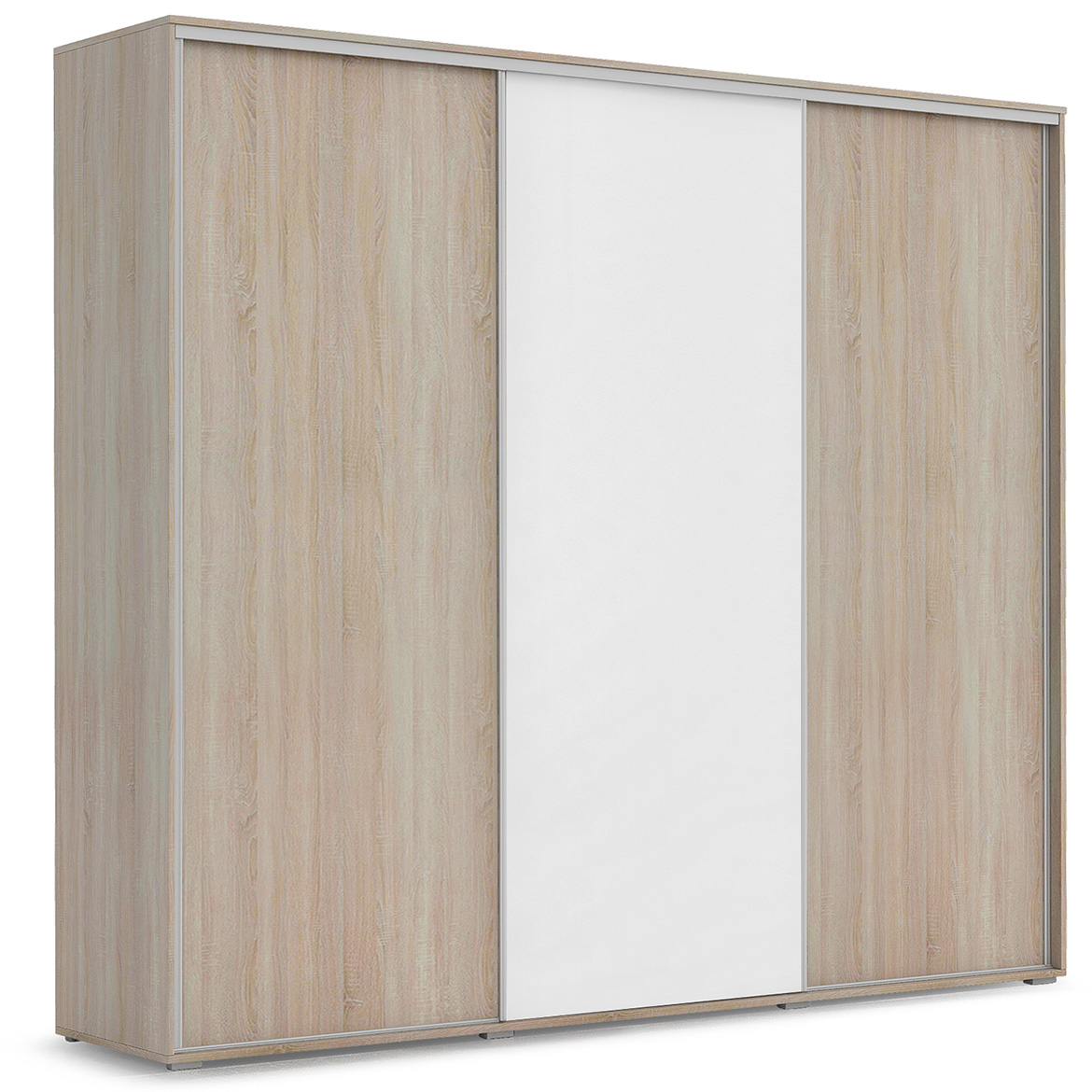 Kalina ormar 3 vrata 250x62x245 cm natur (sonoma hrast)/bela