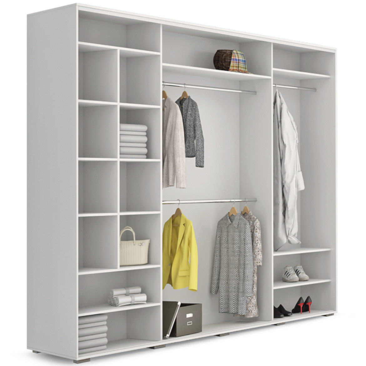 Kalina ormar 3 vrata 250x62x245 cm bela