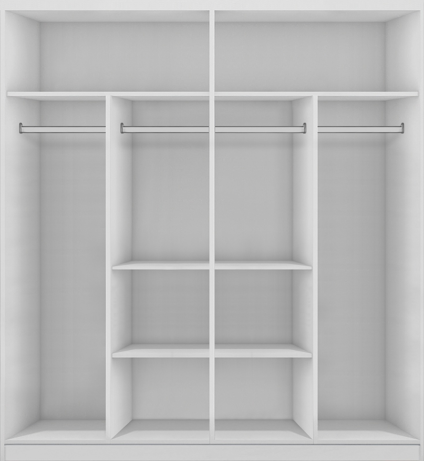Ormar Zoya 203x62x215 cm crna/bela/ogledala