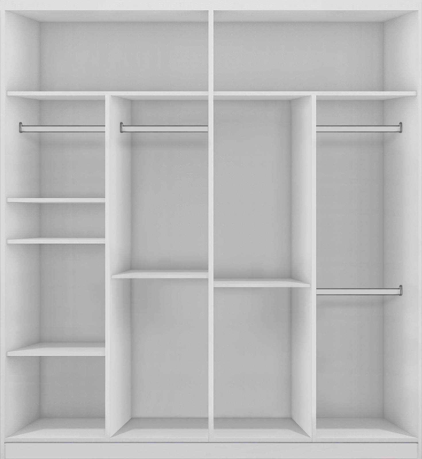Ormar Zoya 203x62x215 cm crna/bela/ogledala