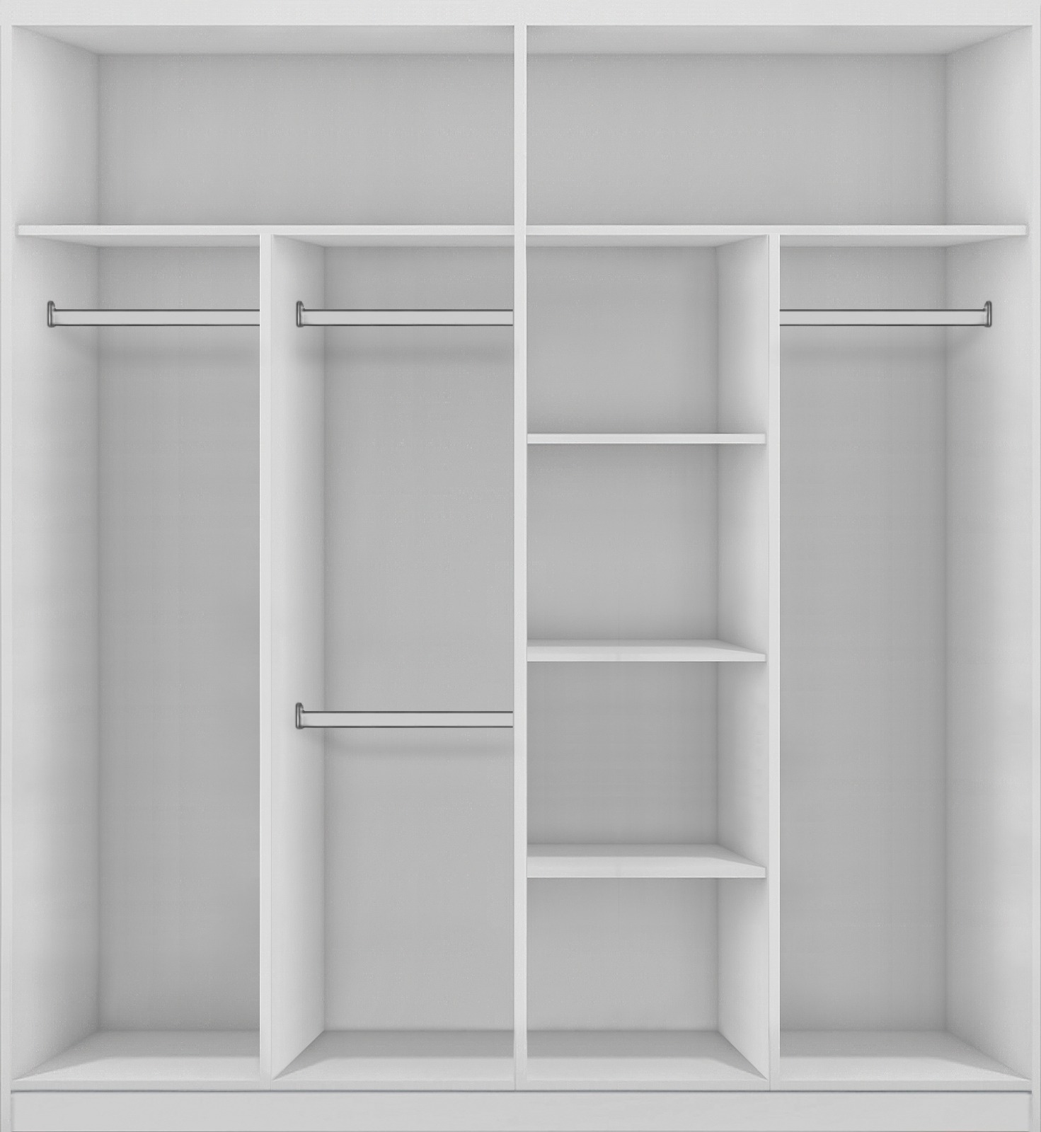 Ormar Zoya 203x62x215 cm crna/bela/ogledala