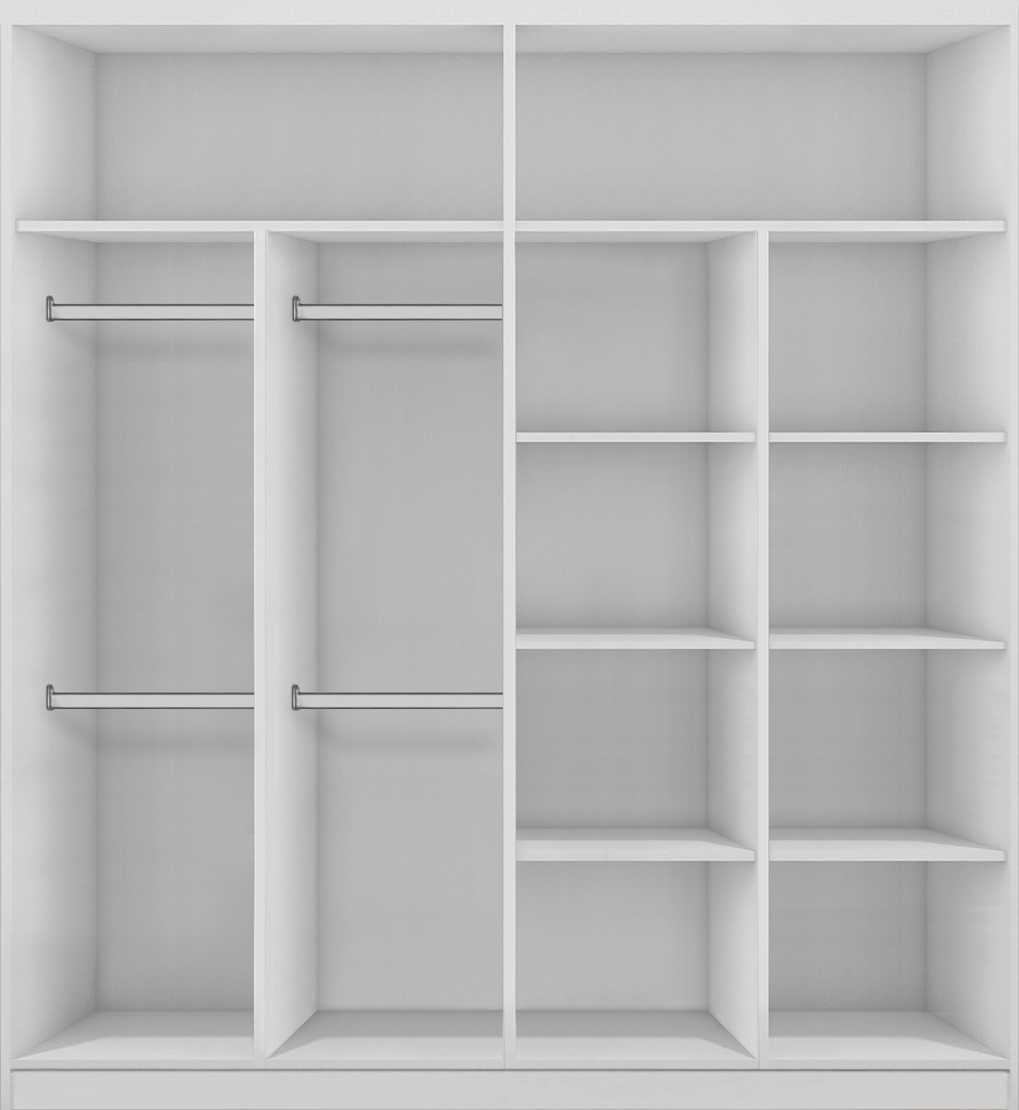 Ormar Zoya 203x62x215 cm crna/bela/ogledala
