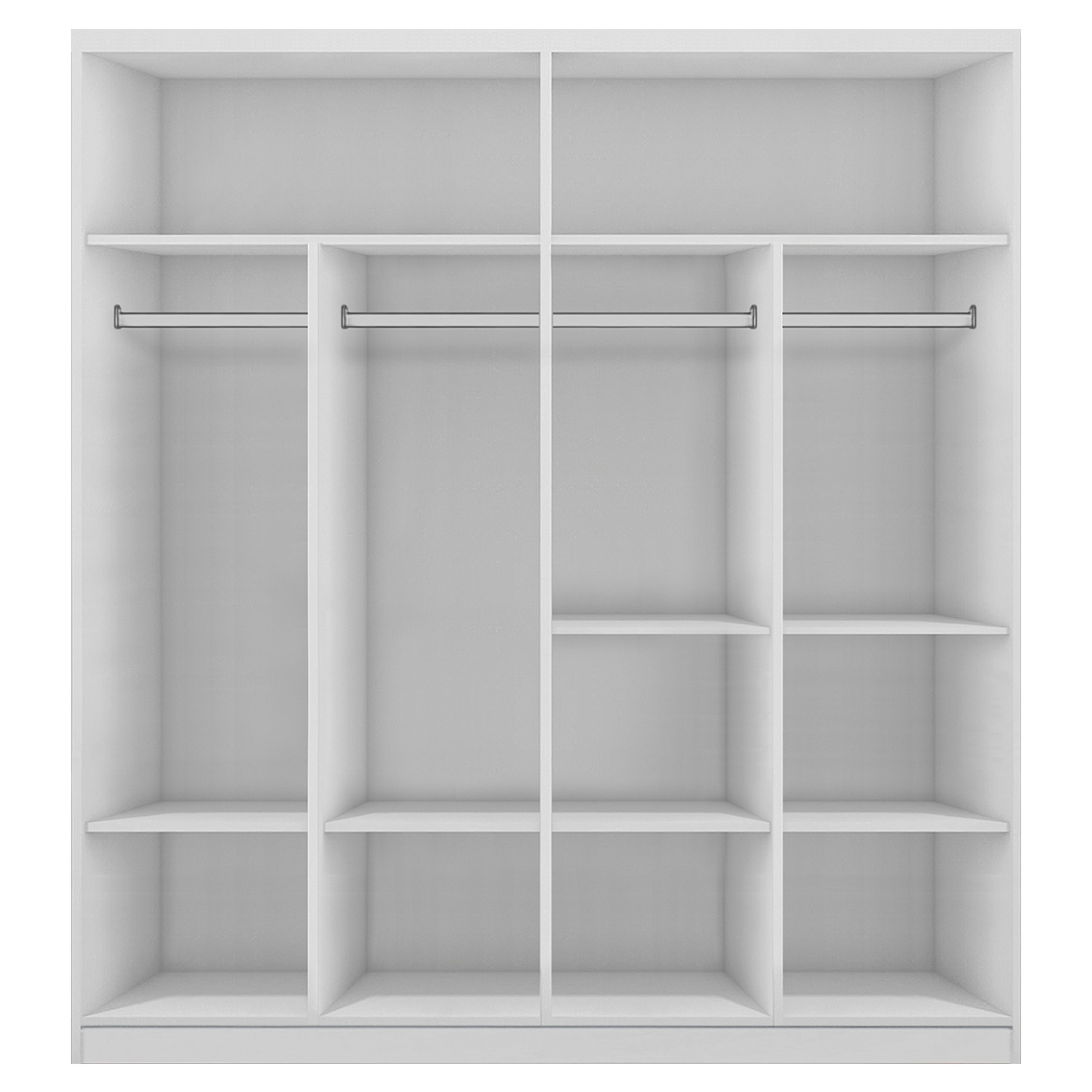 Ormar Zoya 203x62x215 cm crna/bela/ogledala