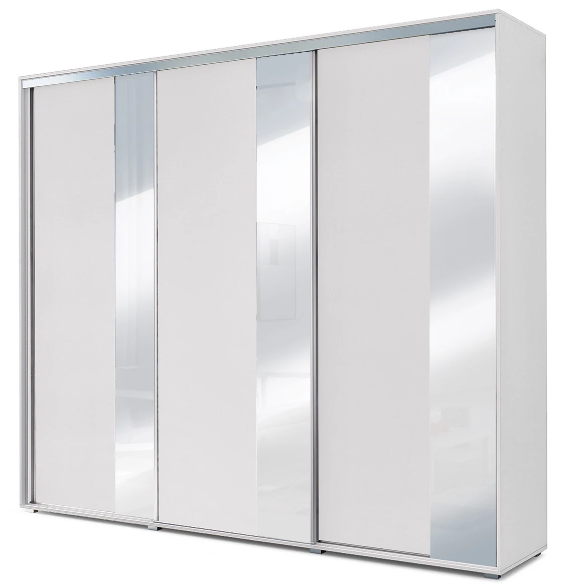 Nadia ormar 3 vrata 250x62x245 cm bela/ogledala