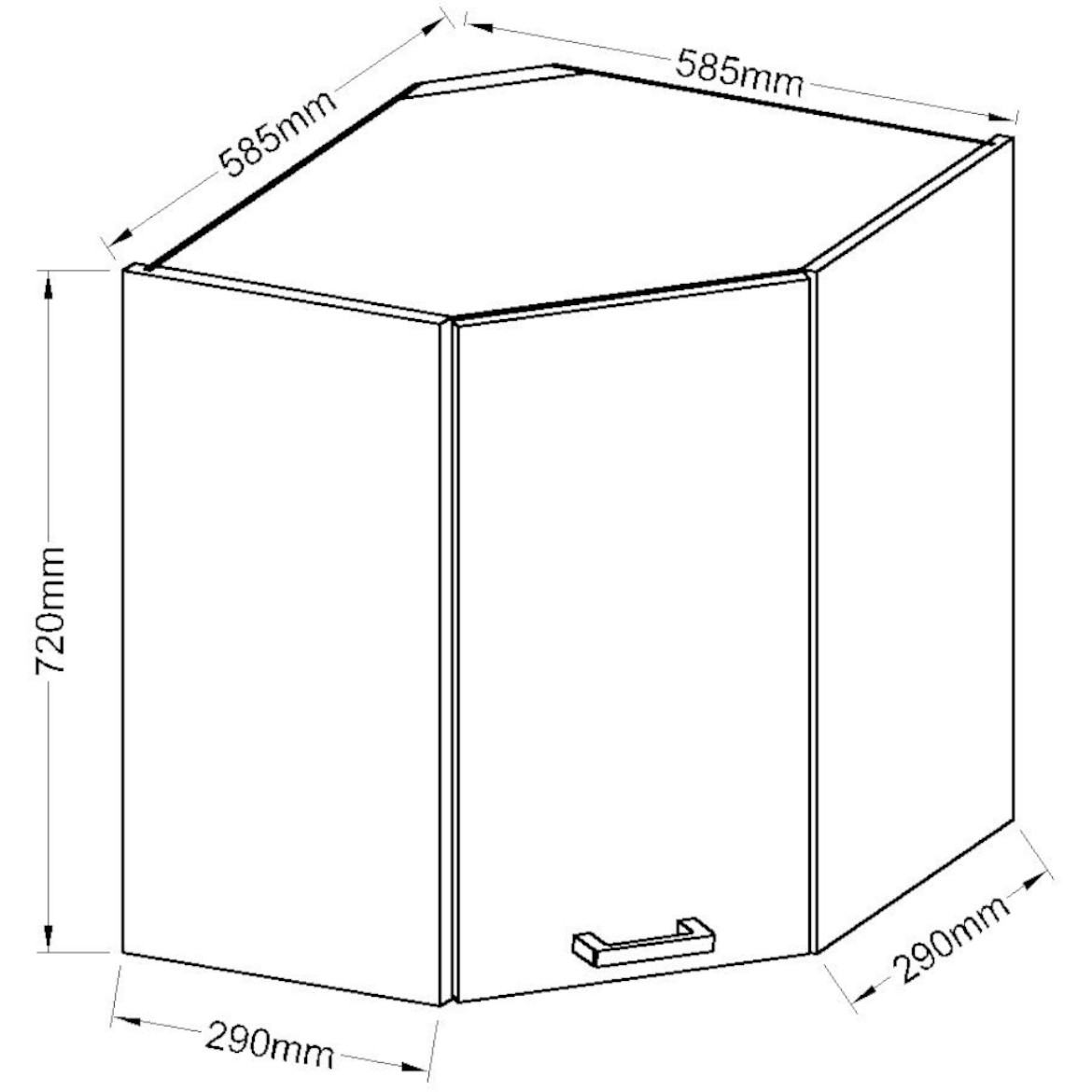 WIKTORIA CHAMONIX GN-72 kuhinjski element 1 vrata 58x29x72 cm natur (hrast ferara)