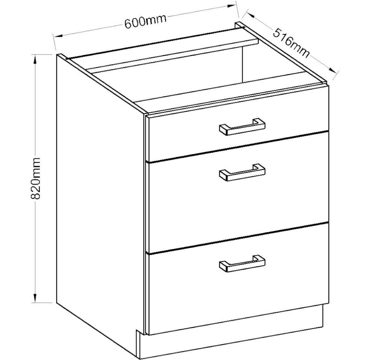 Kuhinjski element Bianka 60d 3s bb