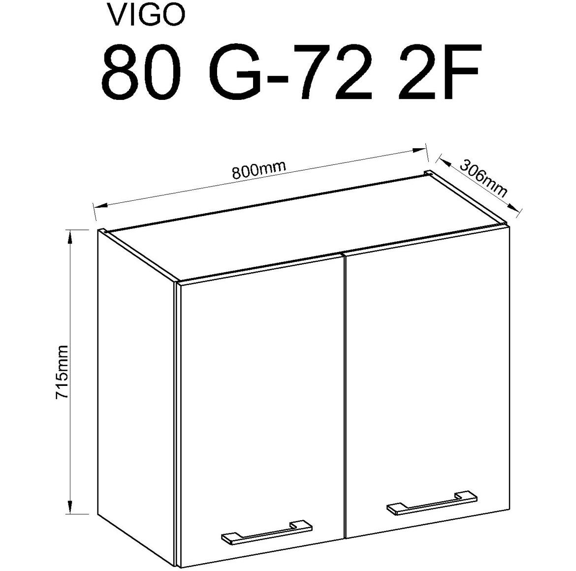 Vigo 80g-2f viseći el.2vrata 80x29x72 grafit