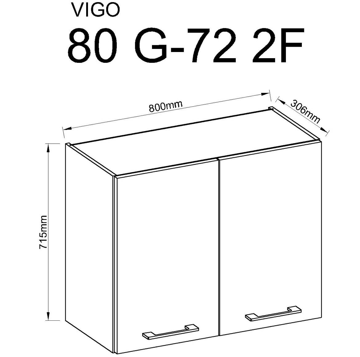 Vigo HG 80g-72 2f viseći el.2vr. 80x29x72 bela visoki sjaj