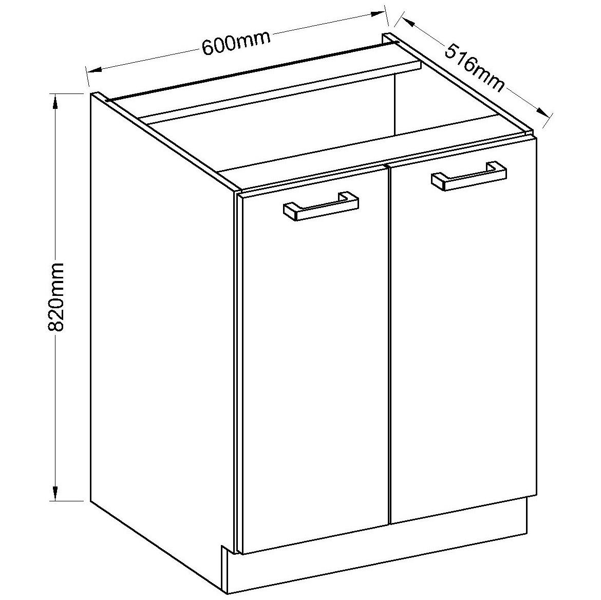 Kuhinjski element Eco White 60D 2F BB