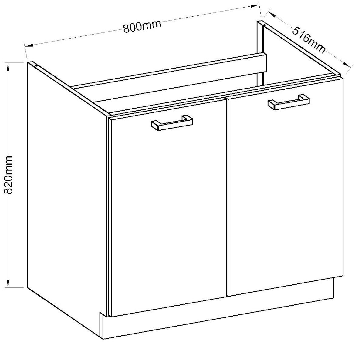 Kuhinjski element Eco White 80ZL 2F BB