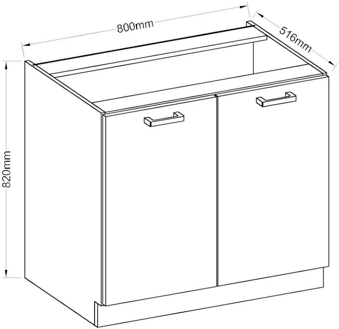 Kuhinjski element Wiktoria chamonix / legno 80d 2f bb