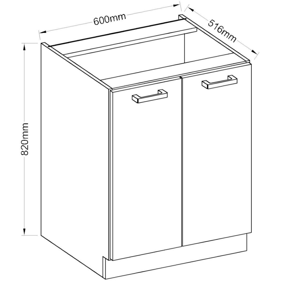 Kuhinjski element Wiktoria chamonix / legno 60d 2f bb