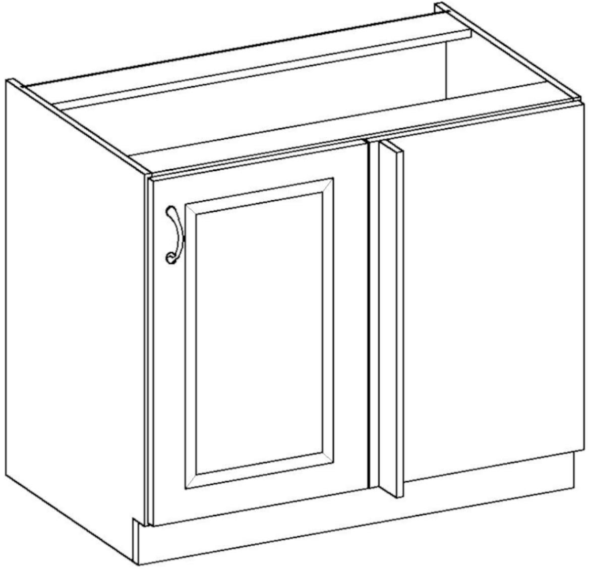 Stilo 105nd 1f bb ugaona baza 1vrata 105(90)x52x82 hrast artisan/bela