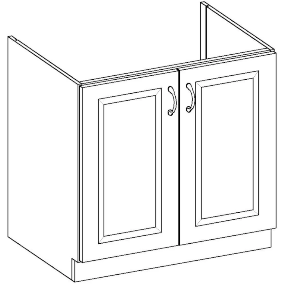 Stilo 80zl 2f bb baza za sudoperu 2vrata 80x52x82 hrast artisan/bela