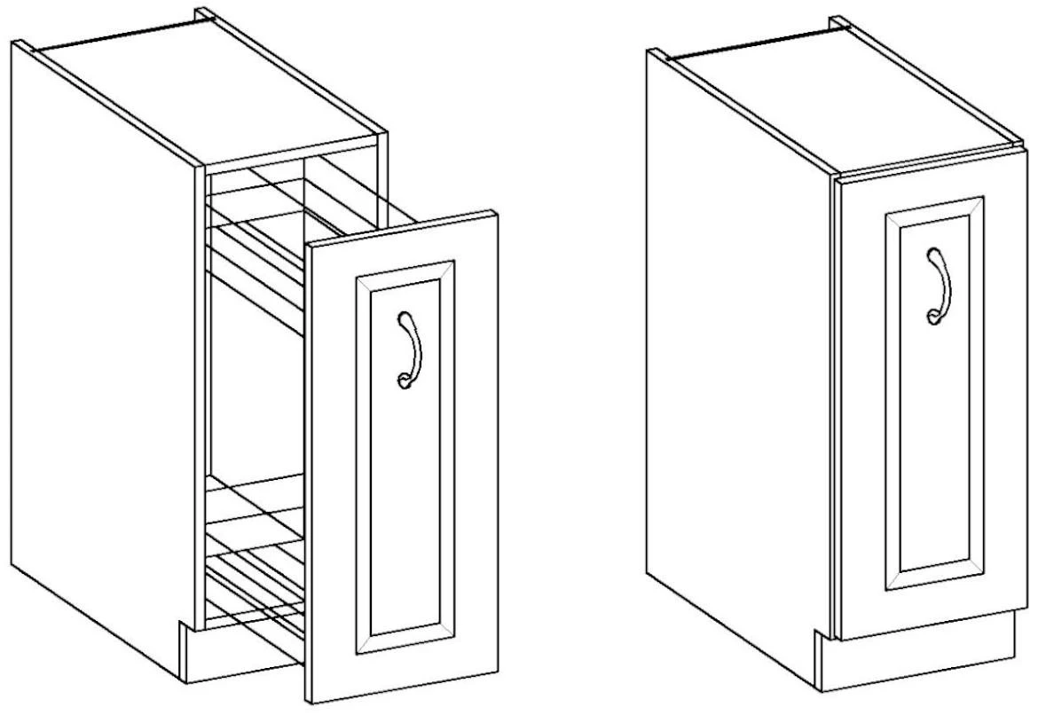 Stilo 30d cargo bb baza s izvlačnom korpom 30x52x82 hrast artisan/bela