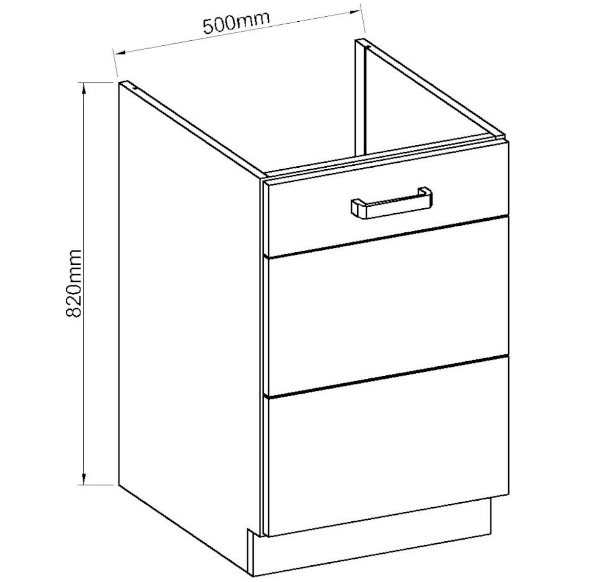 Kuhinjski element ARTISAN beli sjaj 50ZL 1F BB