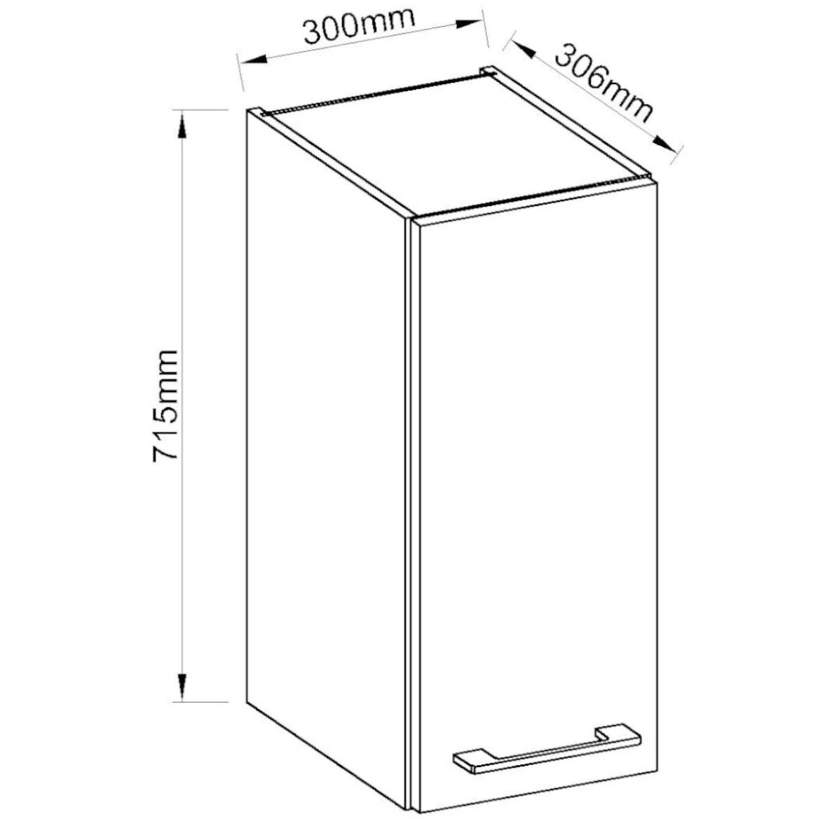 Vigo 30g-72 1f viseći el.1vrata 30x29x72 grafit