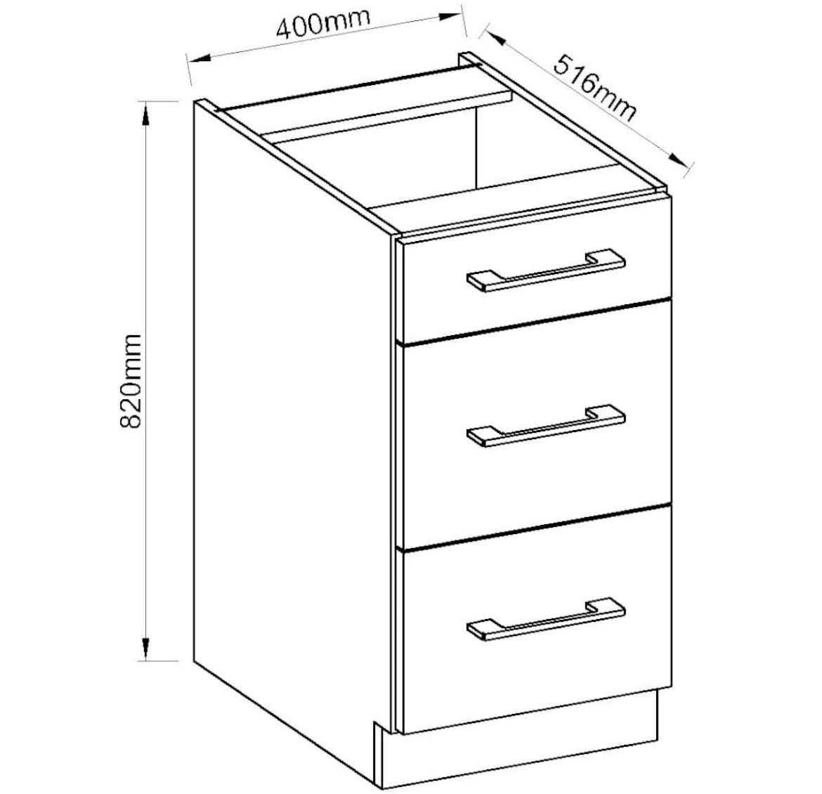 Vigo 40d 3s bb baza 1fioka+2korpe 40x55x82 grafit