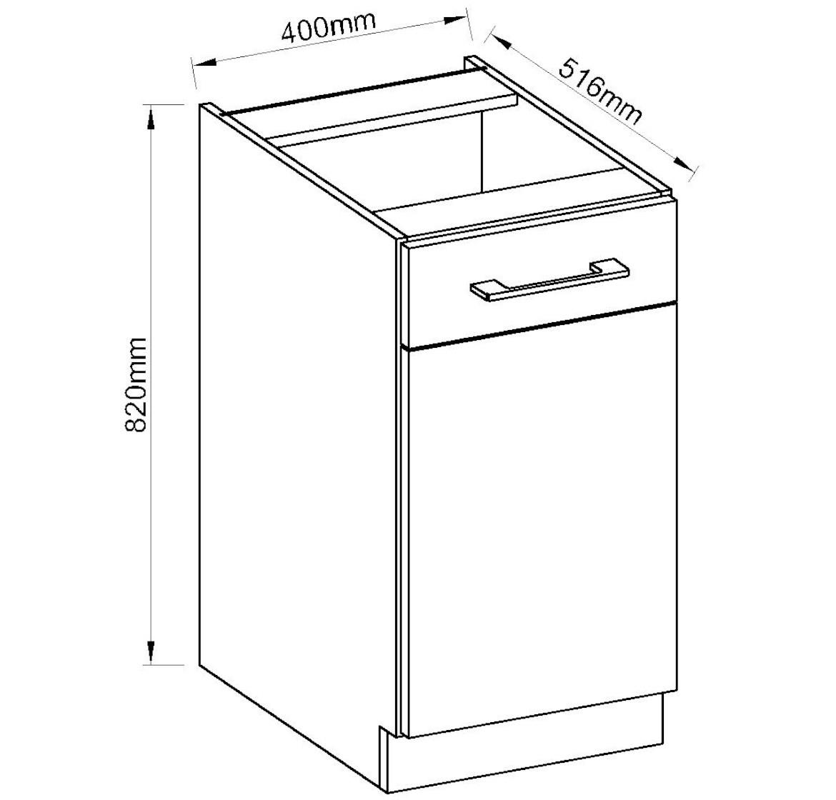 Vigo 40d 1f bb baza 1vrata 40x55x82 grafit