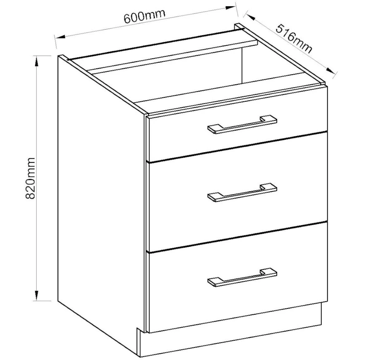 Vigo 60d 3s bb baza 1fioka+2korpe 60x55x82 grafit