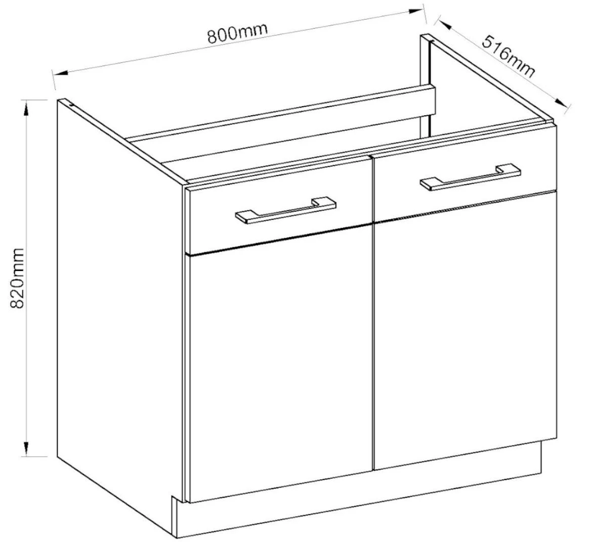 Vigo 80zl 2f bb baza za sudopera 2vrata 80x55x82 grafit