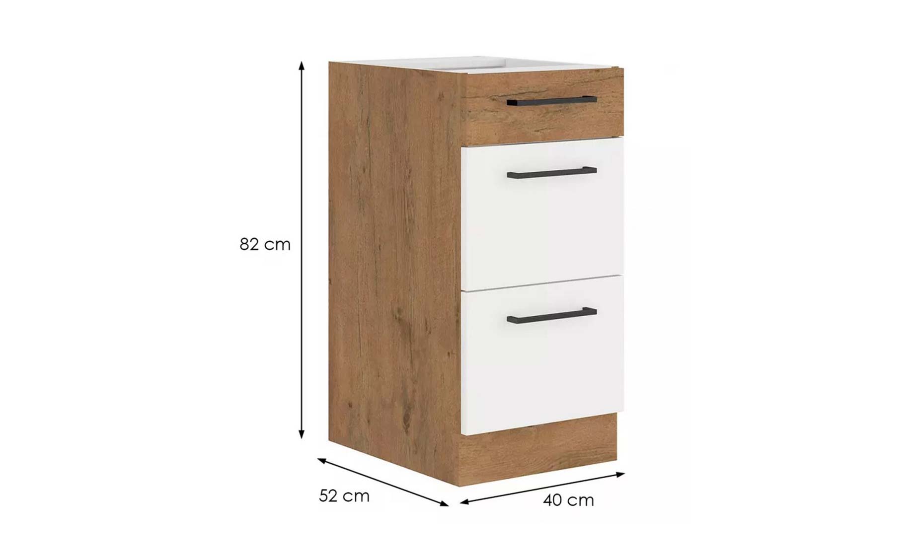 Vigo HG 40d 3s bb baza 1fioka+2korpe 40x55x82 bela visoki sjaj