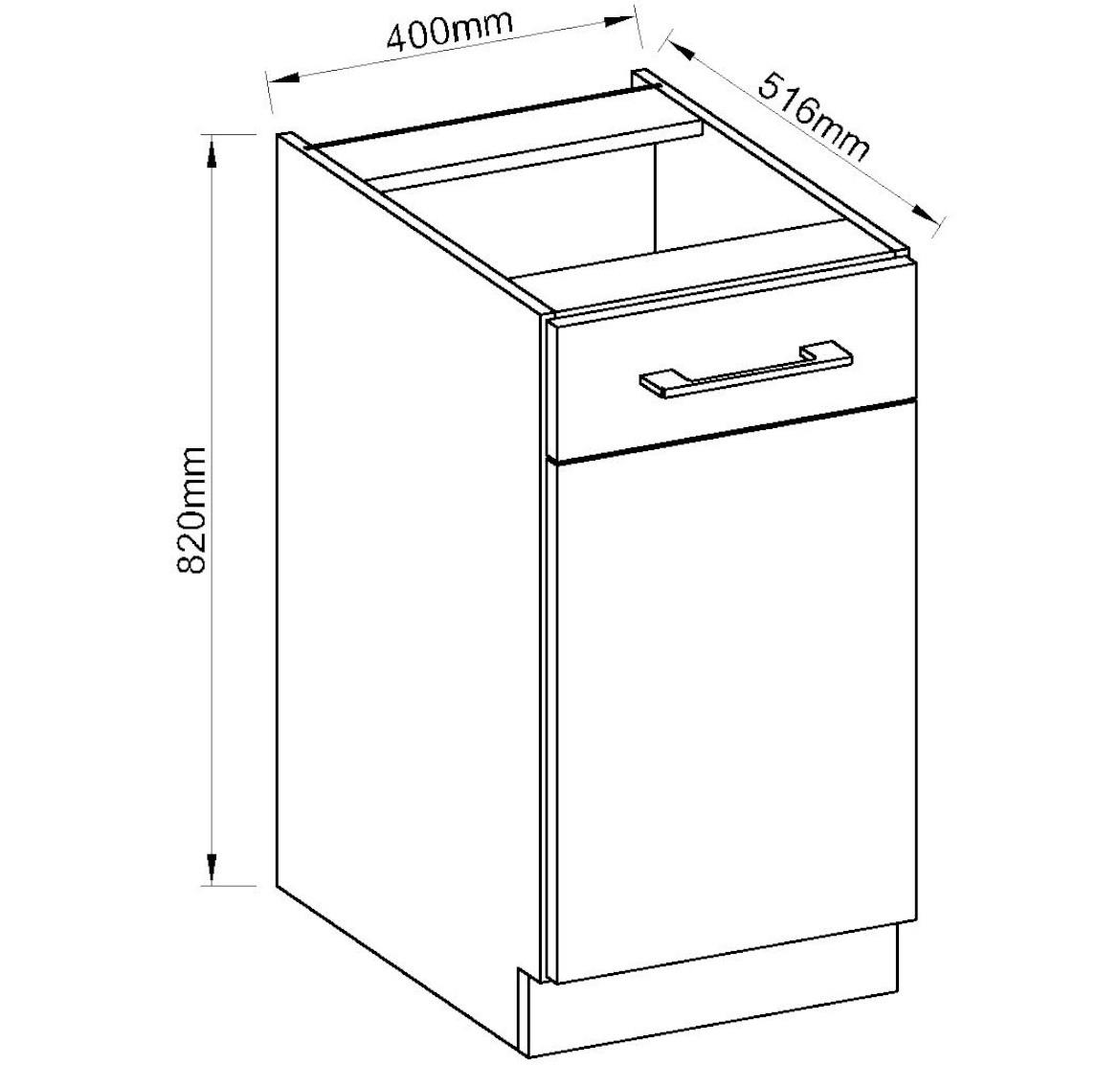 Vigo HG 40d 1f bb baza 1vrata 40x55x82 bela visoki sjaj