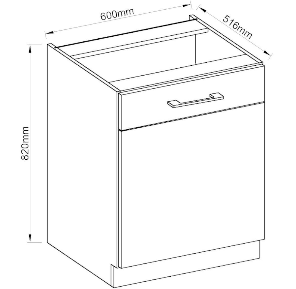 Vigo HG 60d 1f bb baza 1vrata 60x55x82 bela visoki sjaj