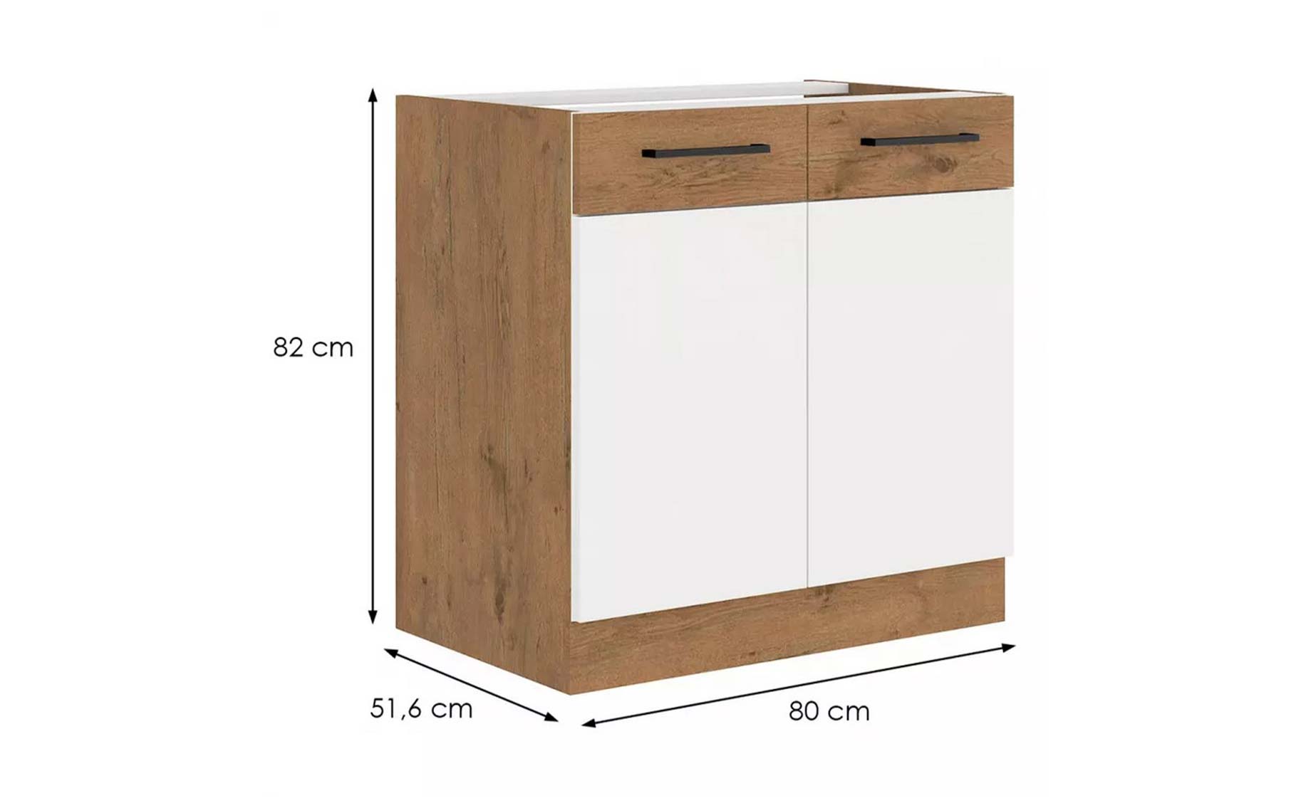 Vigo HG 80d 2f bb baza 2vrata 80x55x82 bela visoki sjaj