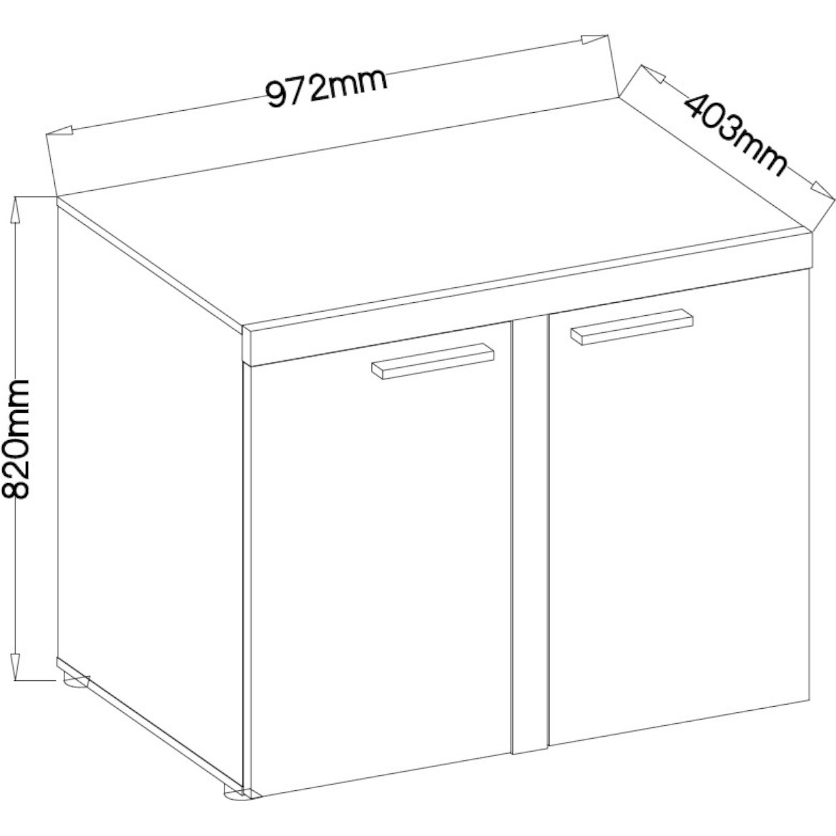 Rumba komoda 2 vrata 97x40x82 tamni hrast / siva