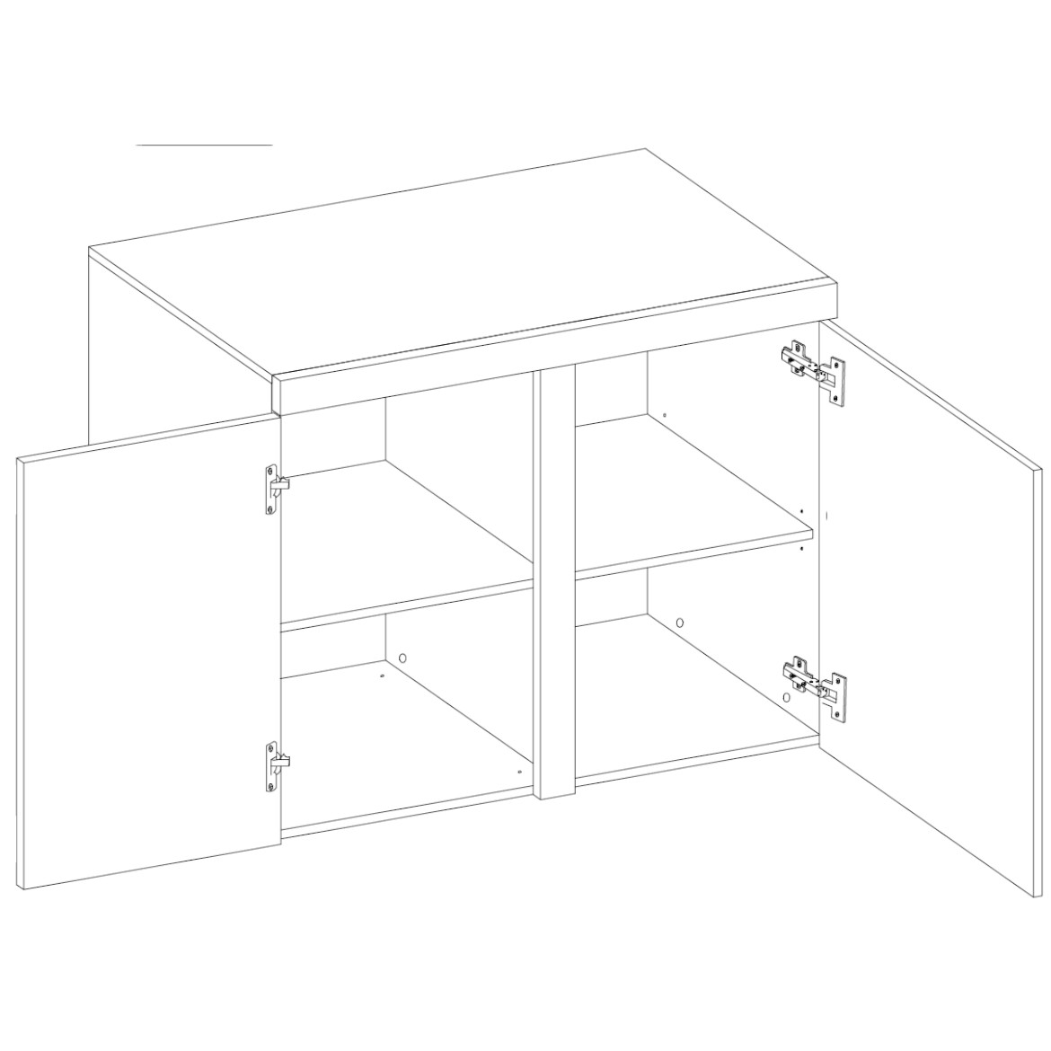 Rumba komoda 2 vrata 97x40x82 tamni hrast / siva