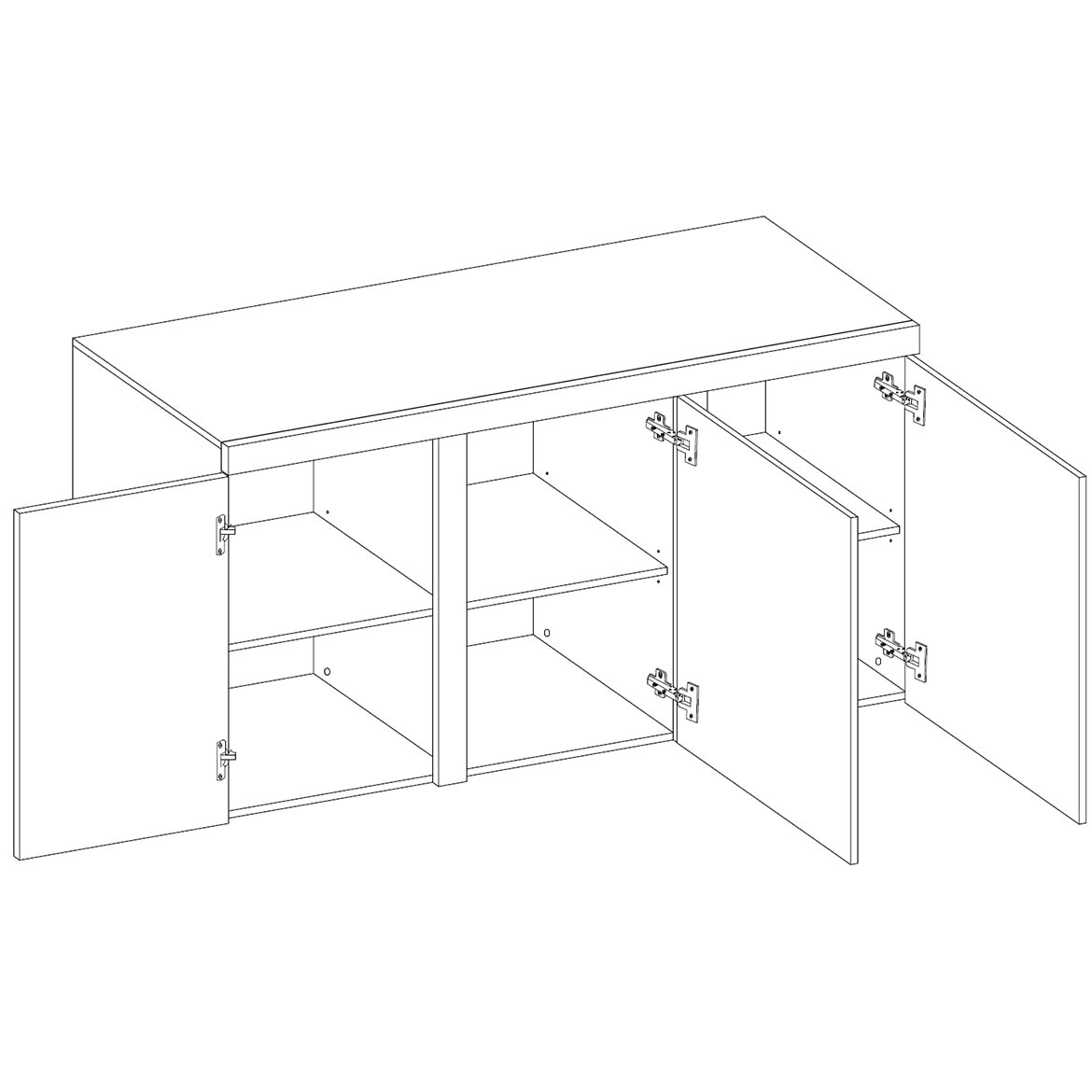 Rumba komoda 3 vrata 149x40x82 natur (sonoma hrast)