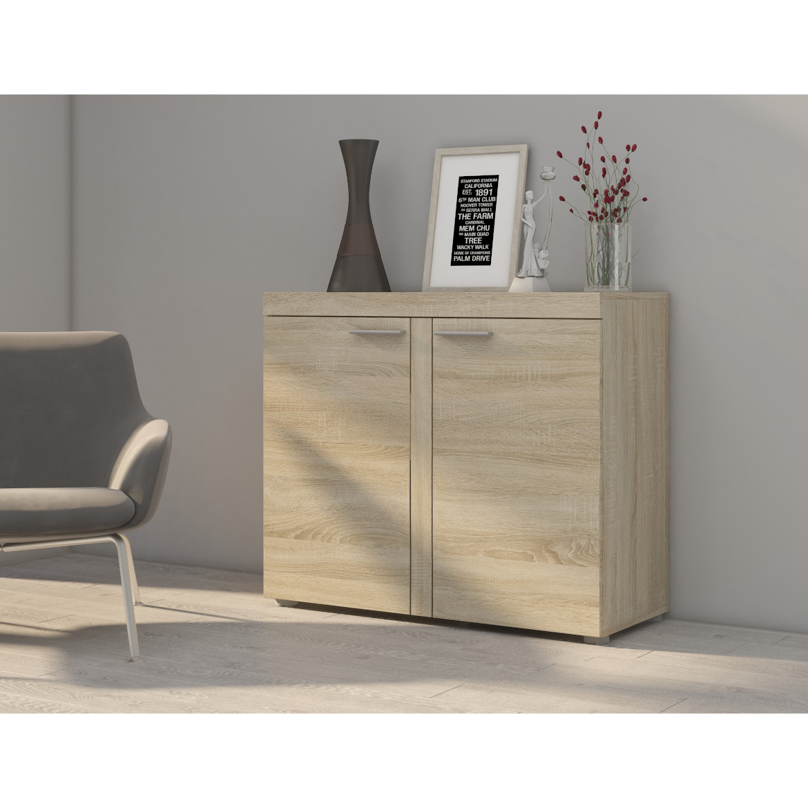 Rumba komoda 2 vrata 97x40x82 natur (sonoma hrast)