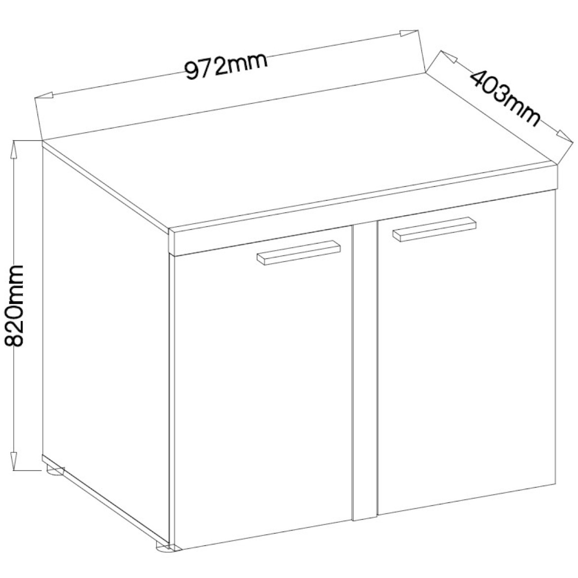 Rumba komoda 2 vrata 97x40x82 natur (sonoma hrast)