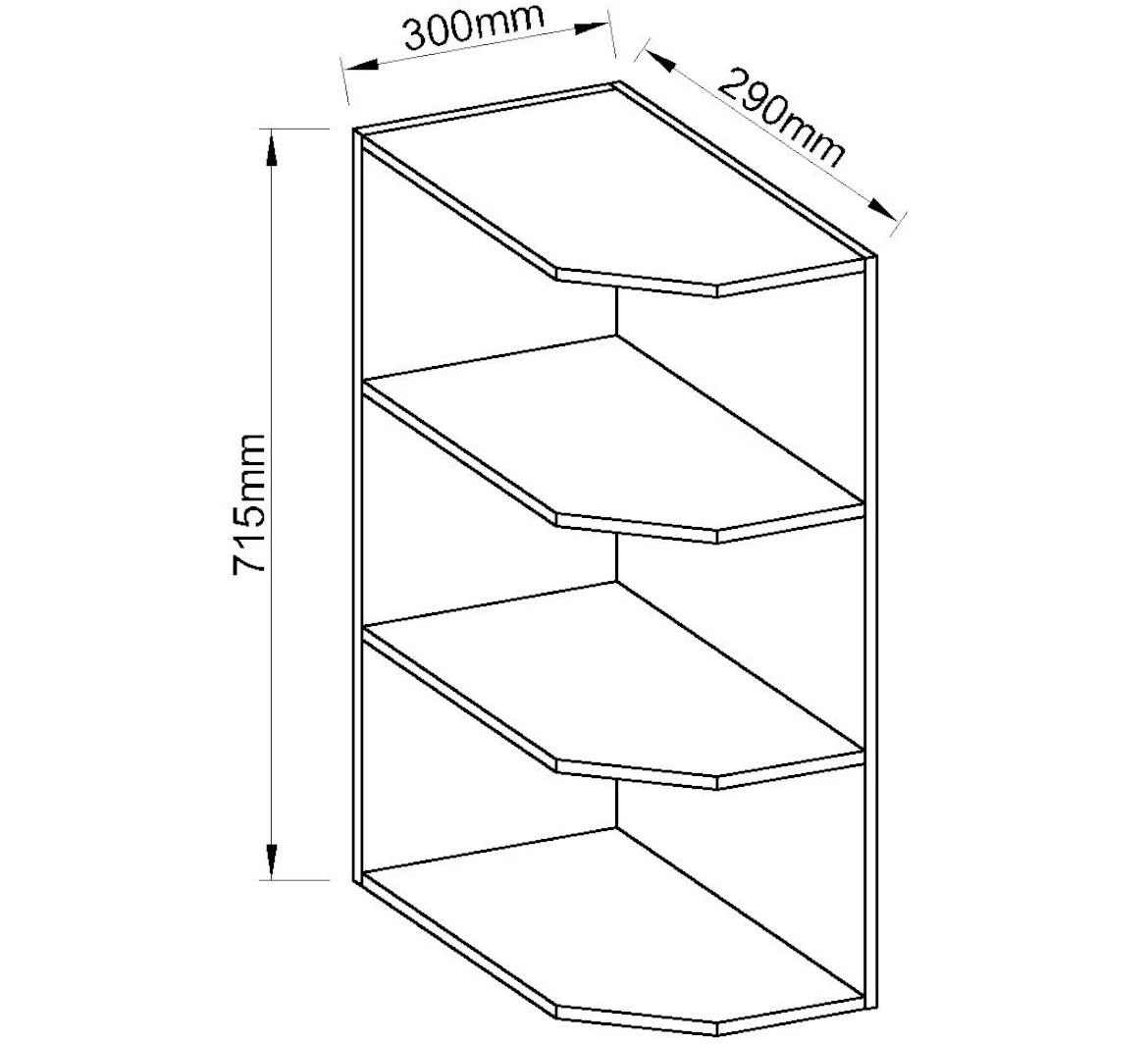 Vigo dab lan.30g-72 zak viseći el.završni s policama 30x29x72 hrast lancelot