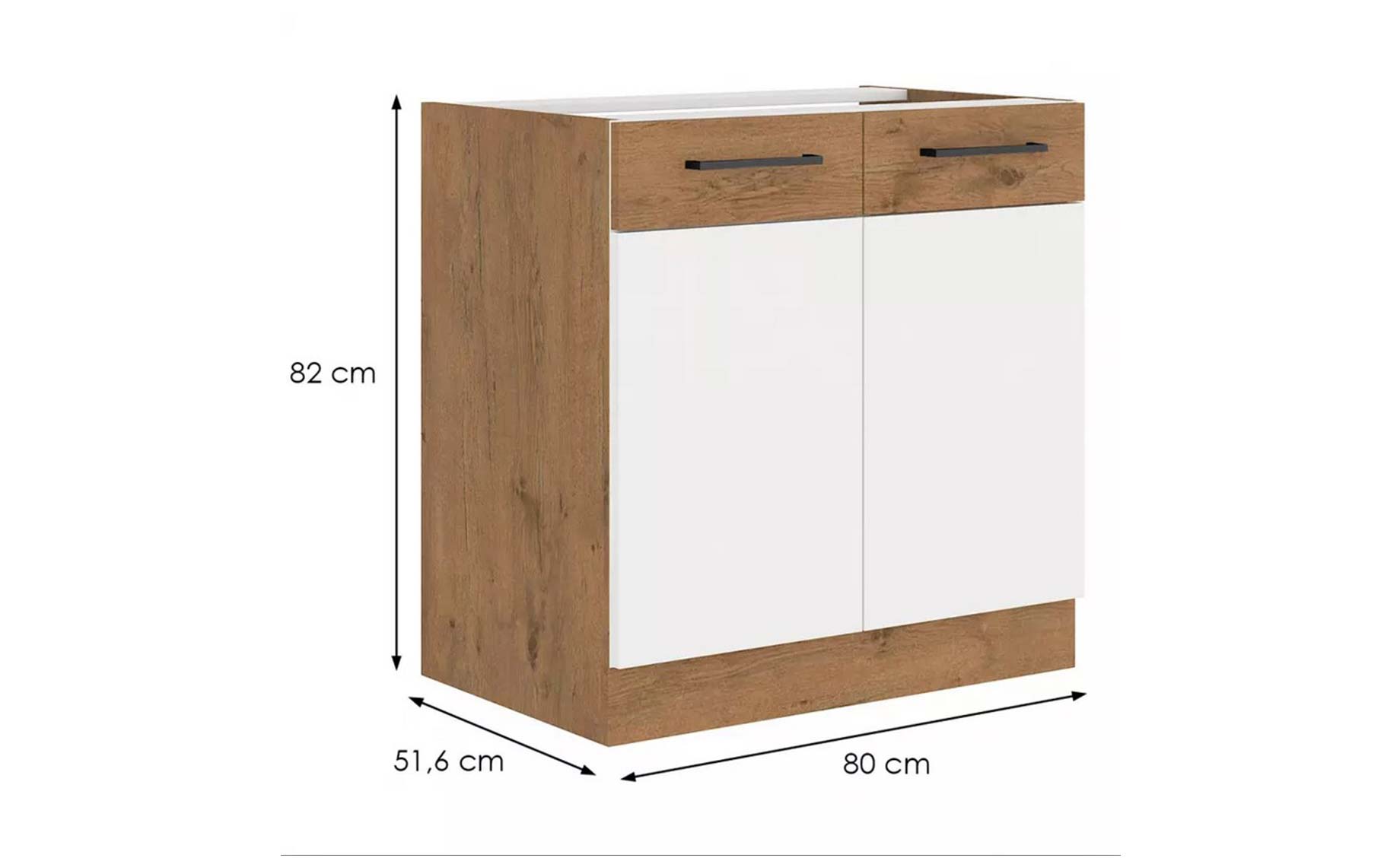Vigo HG 80zl 2f bb baza za sudoperu 2vr. 80x55x82 bela visoki sjaj