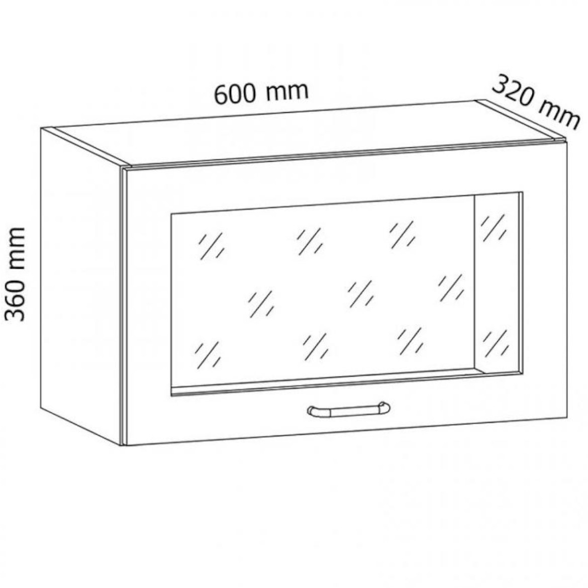 Linea G60KSN kuhinjski element 1 vrata 60x29,8x36 cm siva/bela