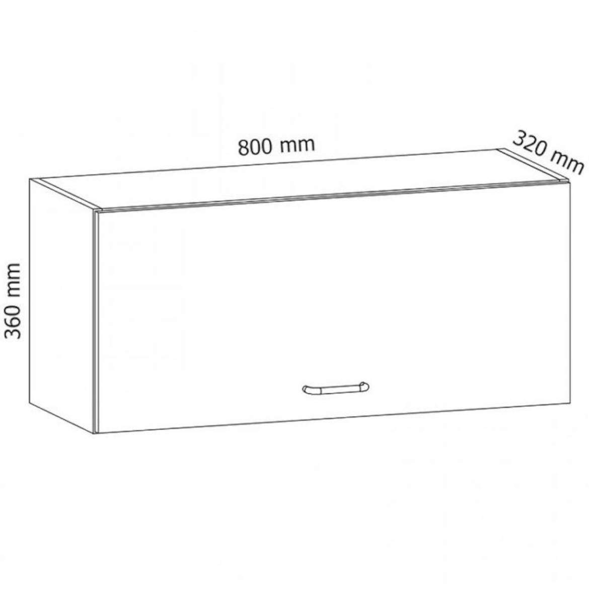 Linea G80K kuhinjski element 1 vrata 80x29,8x36 cm siva/bela