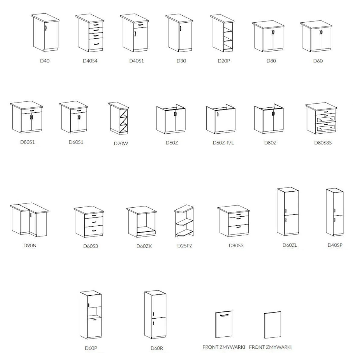 Linea  G80KS kuhinjski element 1 vrata 80x29,8x36 cm siva/bela