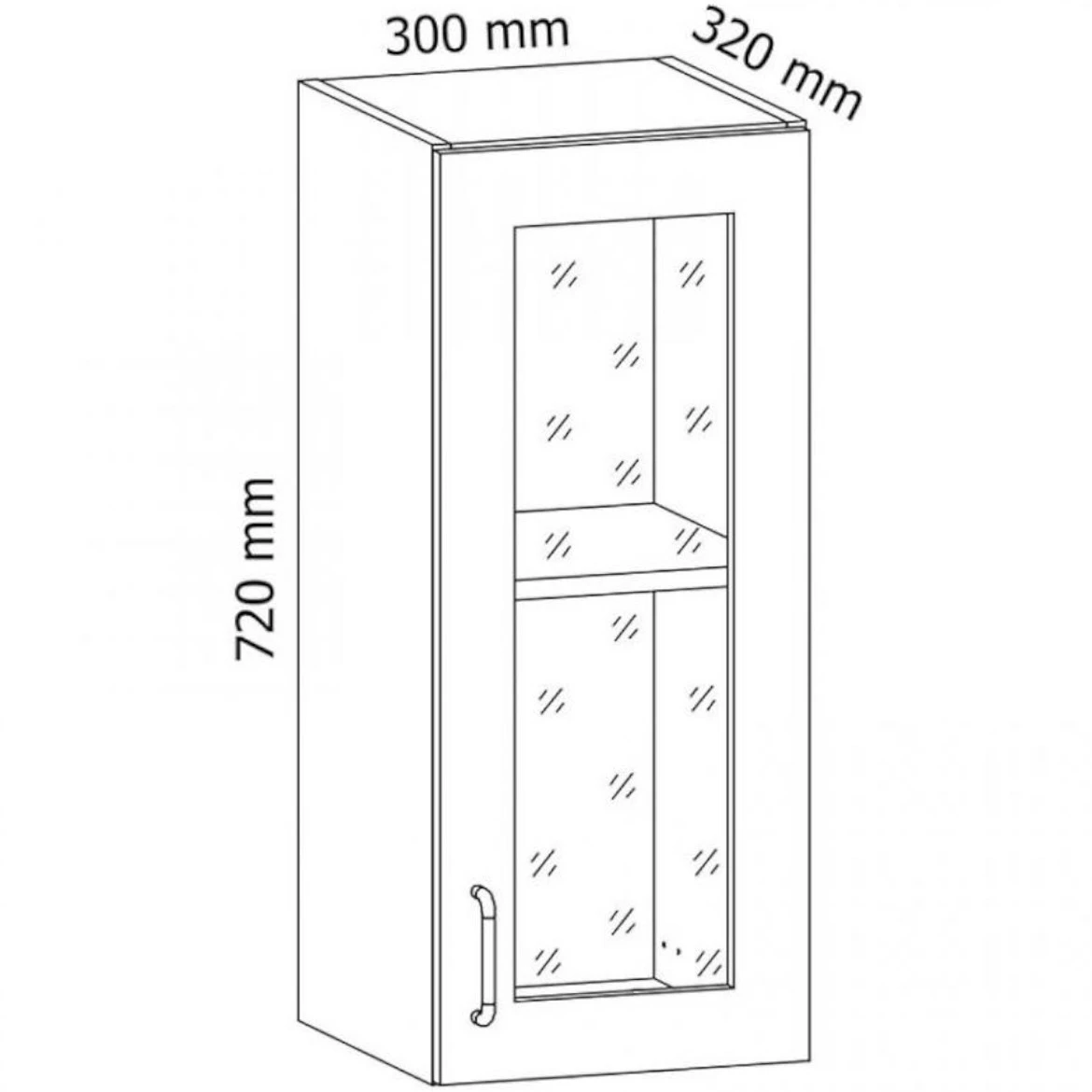 Linea G30S kuhinjski ormaric 1 vrata 30x29,8x72 cm siva/bela