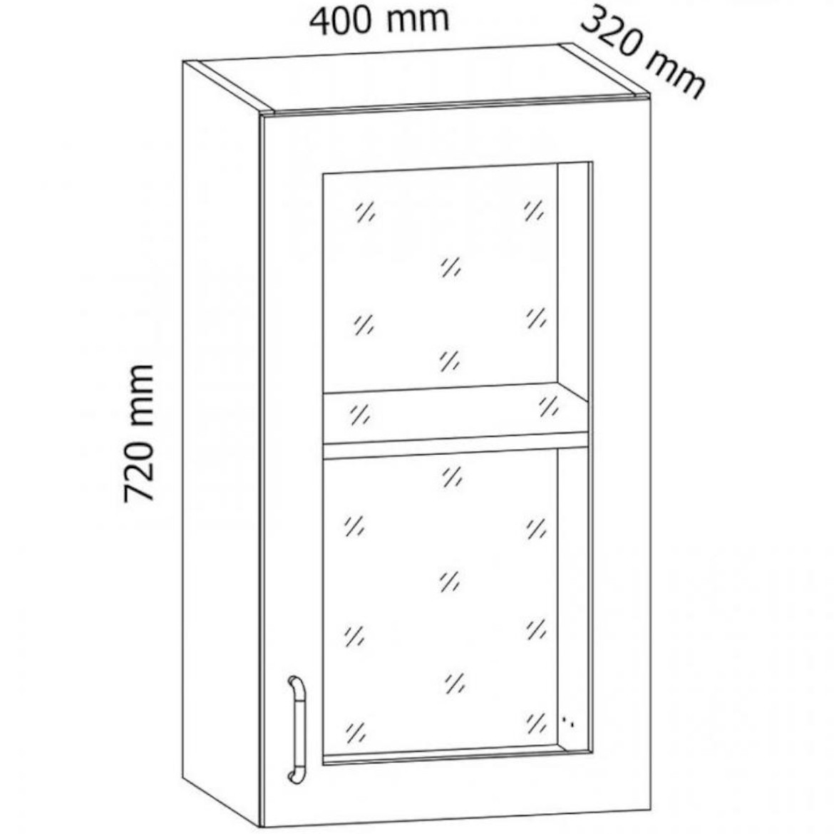 Linea G40S kuhinjski element 1 vrata 40x29,8x72 cm sivo/bela