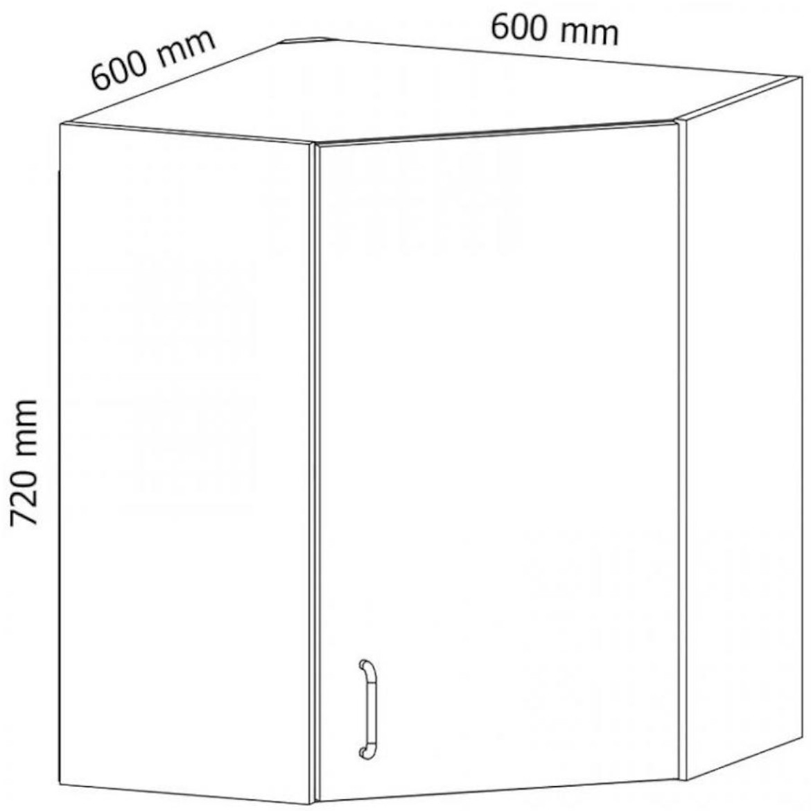 Linea G60N kuhinjski element 1 vrata 60x60x72 cm siva/bela