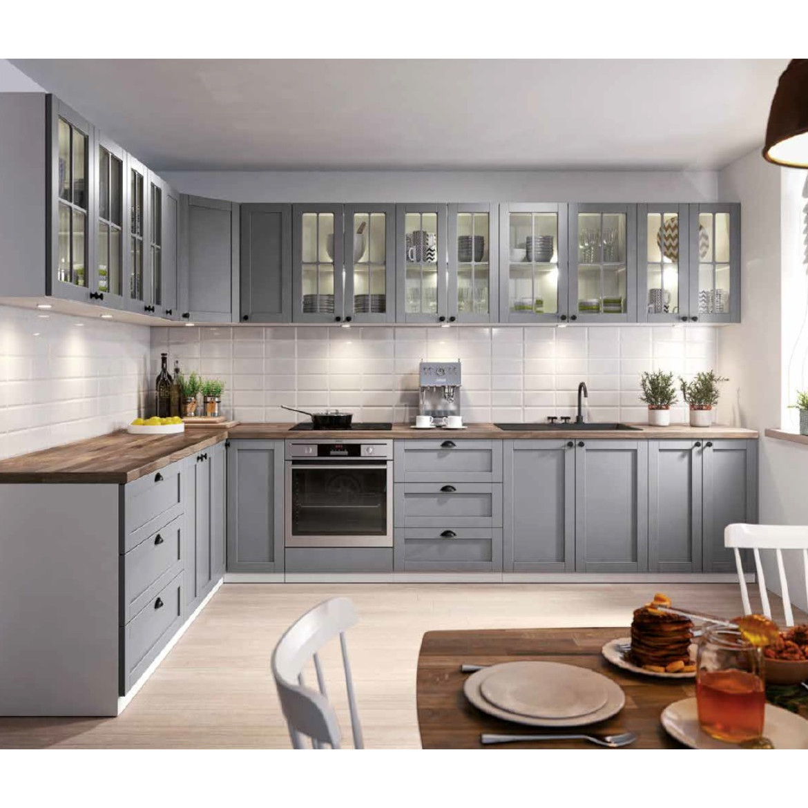 Linea G60N kuhinjski element 1 vrata 60x60x72 cm siva/bela