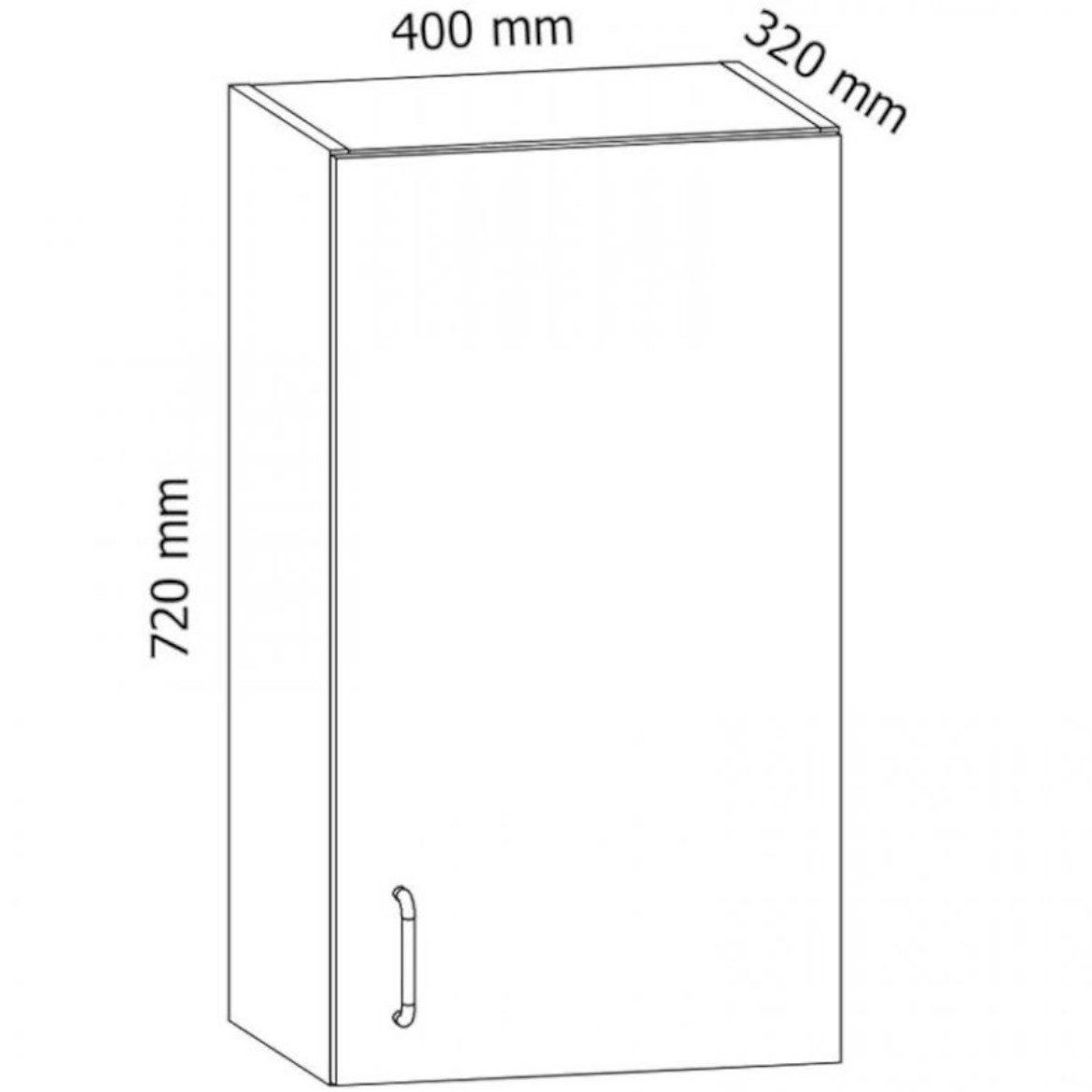 Linea G40 kuhinjski element 1 vrata 40x29,8x72 cm siva/bijela