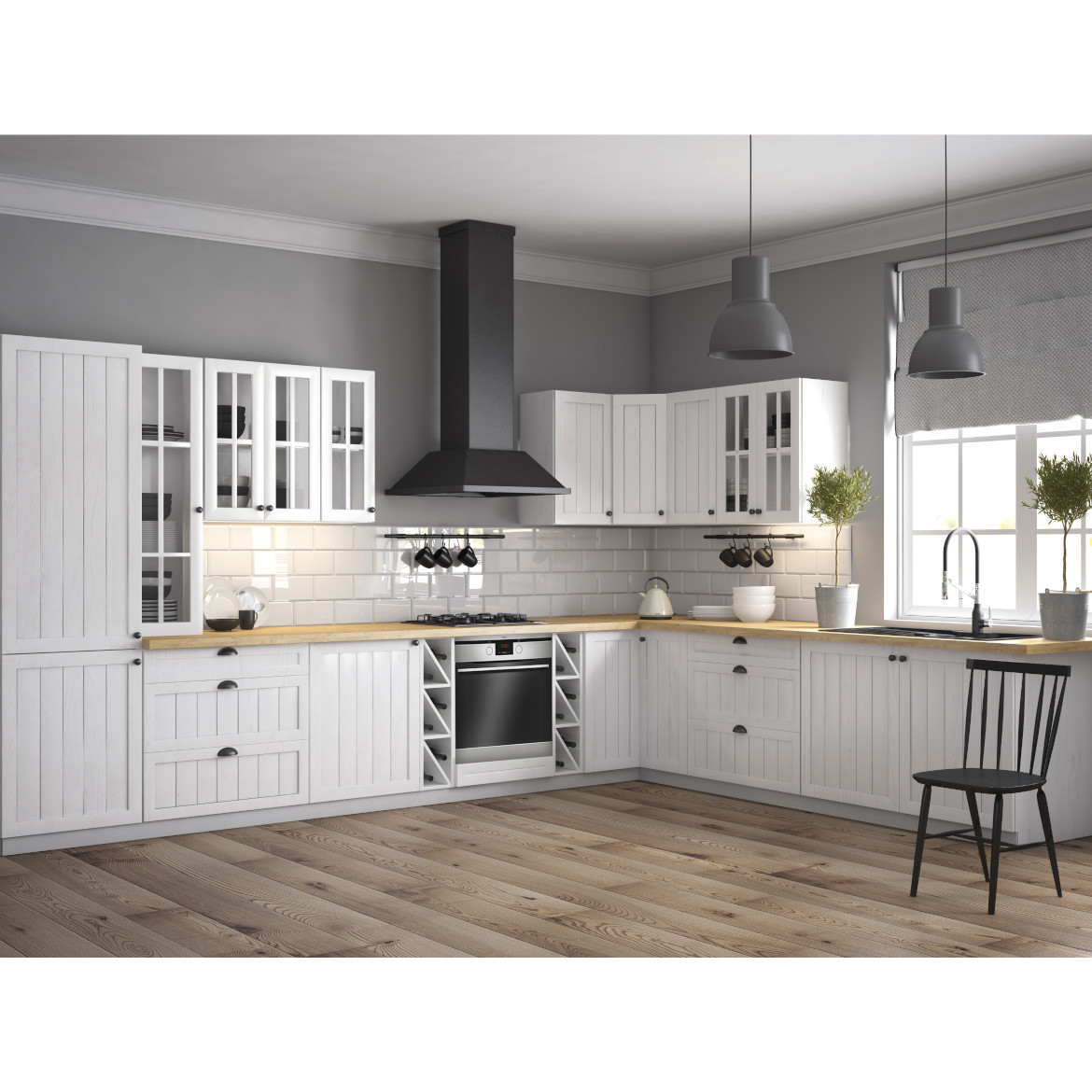 Provansa W40S kuhinjski element/staklo 1 vrata 40x32x126,2 cm bijela